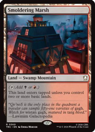 Smoldering Marsh MTG single from Magic: The Gathering Commander: Star Trek set, card image facing forward