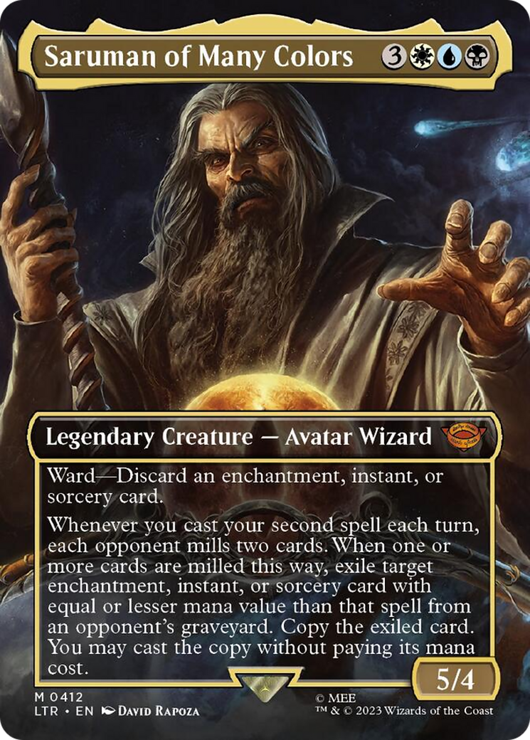 Saruman of Many Colors (Borderless Alternate Art) [The Lord of the Rings: Tales of Middle-Earth] - Trinity Hobby