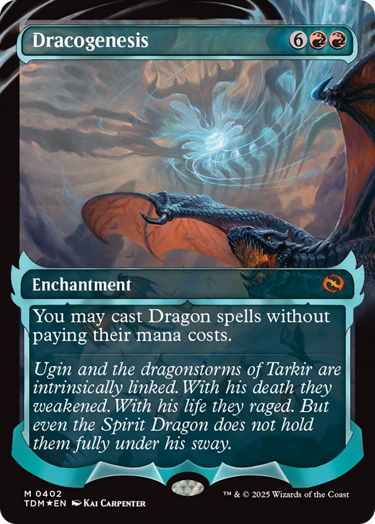 Dracogenesis  [Foil]  (TDM-402) - [Tarkir: Dragonstorm]: (Showcase, enchantment) (Borderless) - Trinity Hobby