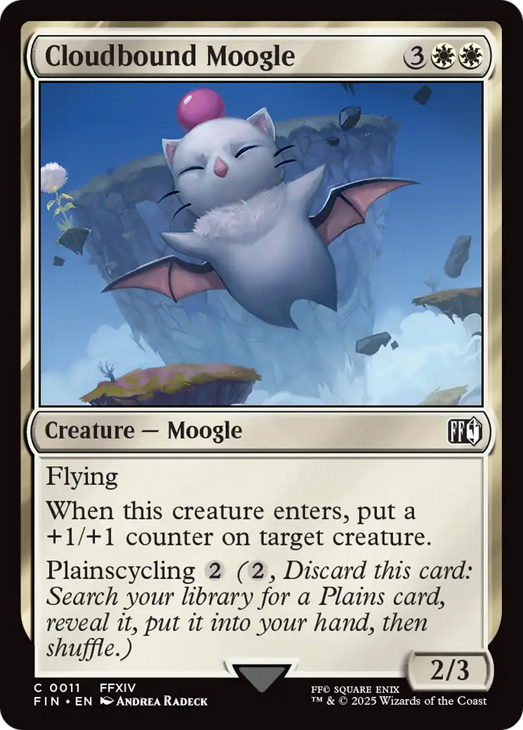 Cloudbound Moogle  [Foil]  (FIN-011) - [FINAL FANTASY] - Trinity Hobby