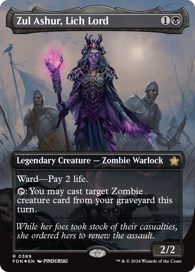 Zul Ashur, Lich Lord (Borderless) (Mana Foil) [Foundations] - Trinity Hobby