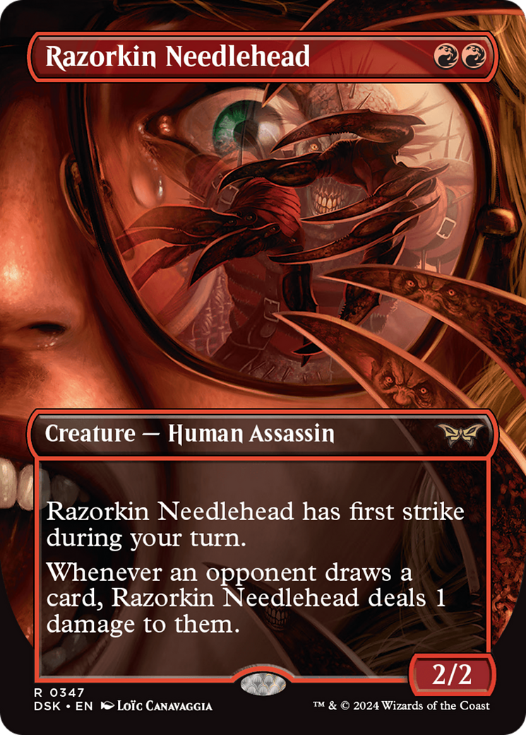 Razorkin Needlehead (Borderless) [Duskmourn: House of Horror] - Trinity Hobby