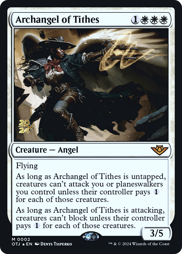Archangel of Tithes [Outlaws of Thunder Junction Prerelease Promos] - Trinity Hobby