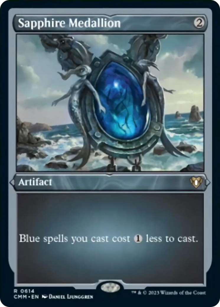 Sapphire Medallion (Foil Etched) [Commander Masters] - Trinity Hobby