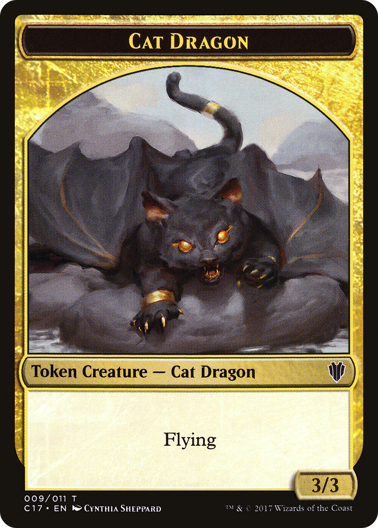 Cat Dragon // Dragon (007) Double-Sided Token [Commander 2017 Tokens] - Trinity Hobby