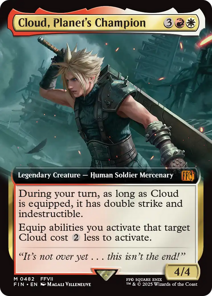 Cloud, Planet's Champion  [Foil]  (FIN-482) - [FINAL FANTASY]: (Extended Art) - Trinity Hobby