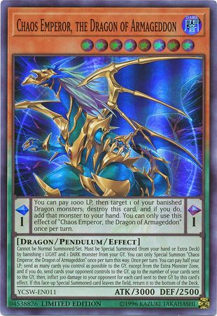 Chaos Emperor, the Dragon of Armageddon [YCSW-EN011] Super Rare - Trinity Hobby