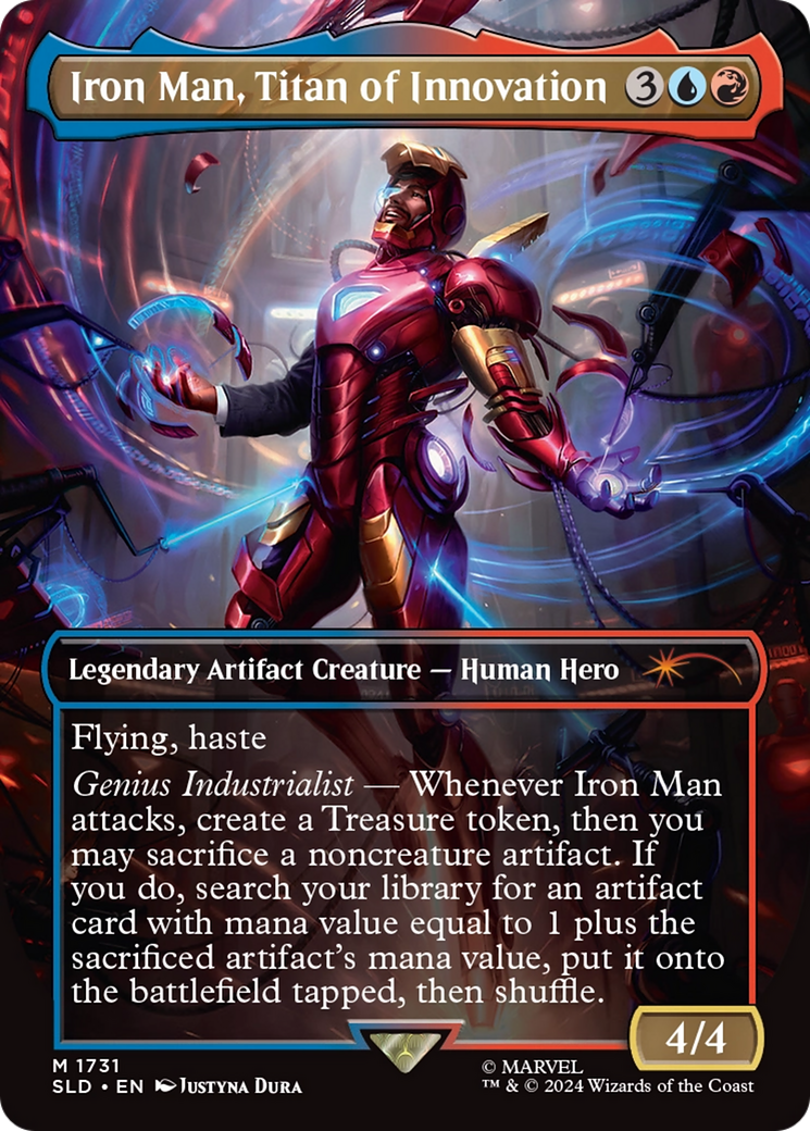 Iron Man, Titan of Innovation  [Foil]  (SLD-1731) - [Secret Lair Drop] (Borderless) - Trinity Hobby