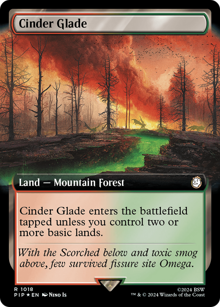Cinder Glade (Extended Art) (Surge Foil) [Fallout] - Trinity Hobby
