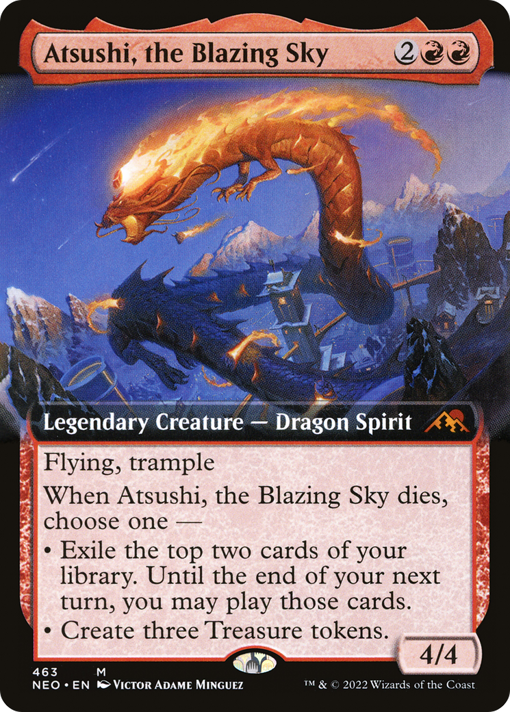 Atsushi, the Blazing Sky (Extended Art) [Kamigawa: Neon Dynasty] - Trinity Hobby