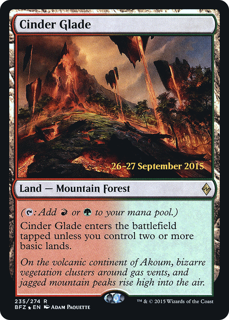 Cinder Glade [Battle for Zendikar Prerelease Promos] - Trinity Hobby