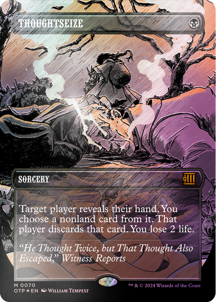 Thoughtseize (Textured Foil) [Outlaws of Thunder Junction: Breaking News] - Trinity Hobby