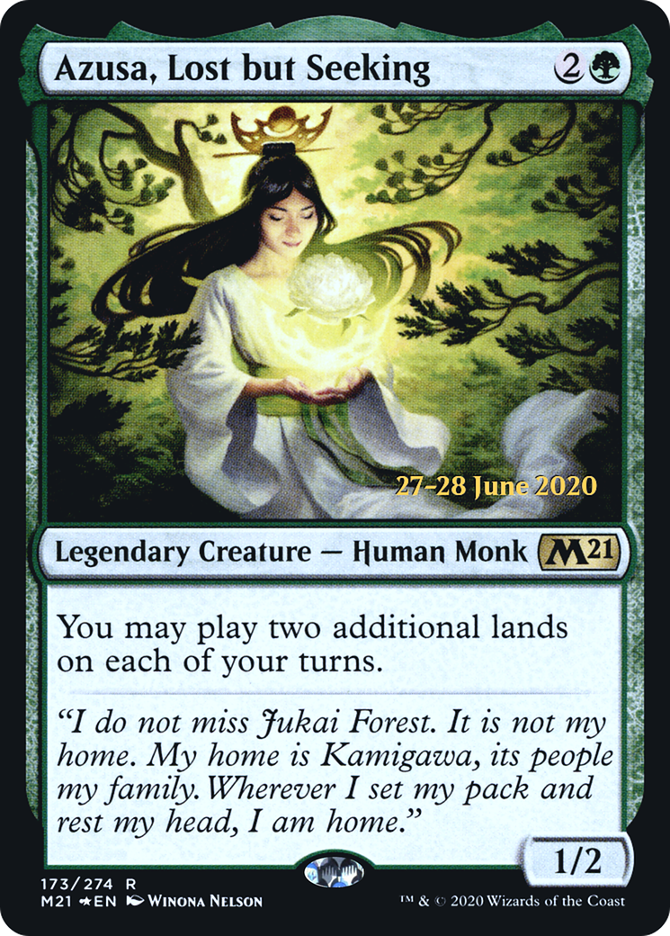 Azusa, Lost but Seeking [Core Set 2021 Prerelease Promos] - Trinity Hobby