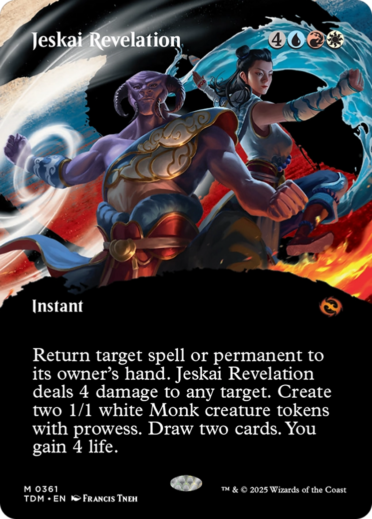 Jeskai Revelation  [Foil]  (TDM-361) - [Tarkir: Dragonstorm]: (Showcase) (Borderless)