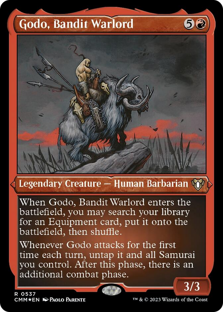 Godo, Bandit Warlord (Foil Etched) [Commander Masters] - Trinity Hobby
