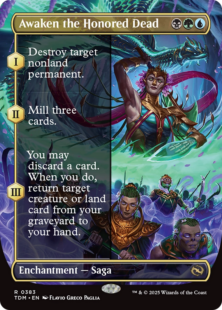 Awaken the Honored Dead  [Foil]  (TDM-383) - [Tarkir: Dragonstorm]: (enchantment) (Borderless) - Trinity Hobby