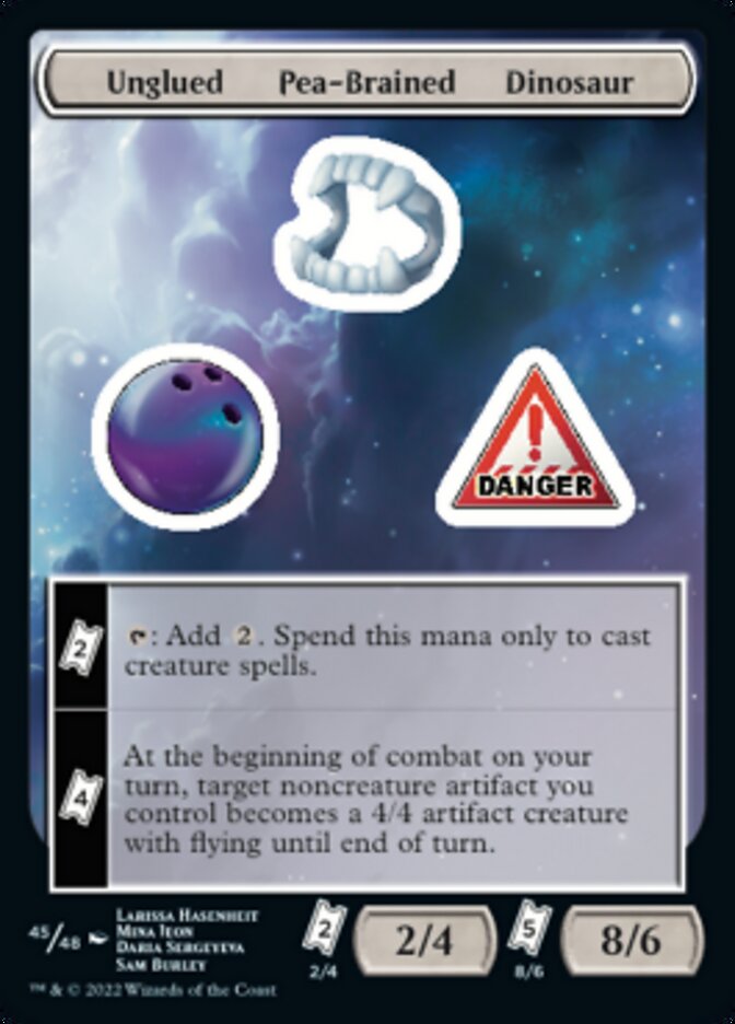 Unglued Pea-Brained Dinosaur [Unfinity Stickers] - Trinity Hobby