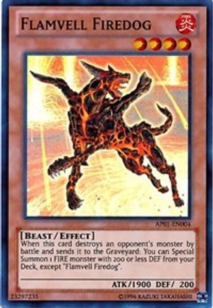Flamvell Firedog [AP01-EN004] Super Rare - Trinity Hobby