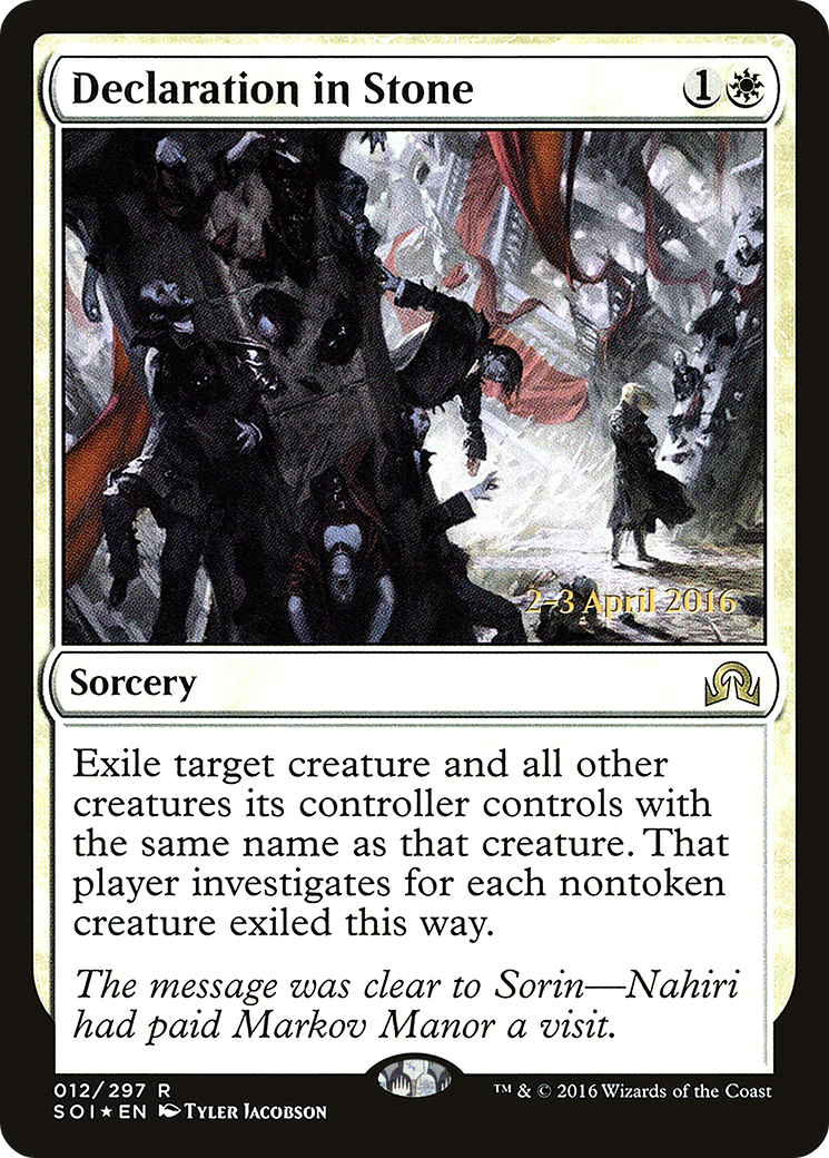Declaration in Stone [Shadows over Innistrad Prerelease Promos] - Trinity Hobby