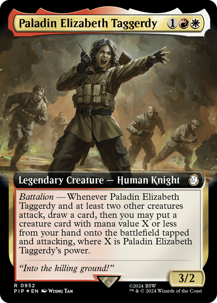 Paladin Elizabeth Taggerdy (Extended Art) (Surge Foil) [Fallout] - Trinity Hobby