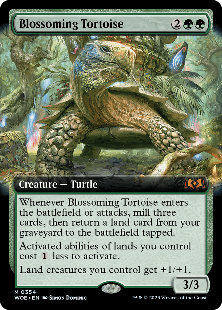 Blossoming Tortoise (Extended Art) [Wilds of Eldraine] - Trinity Hobby