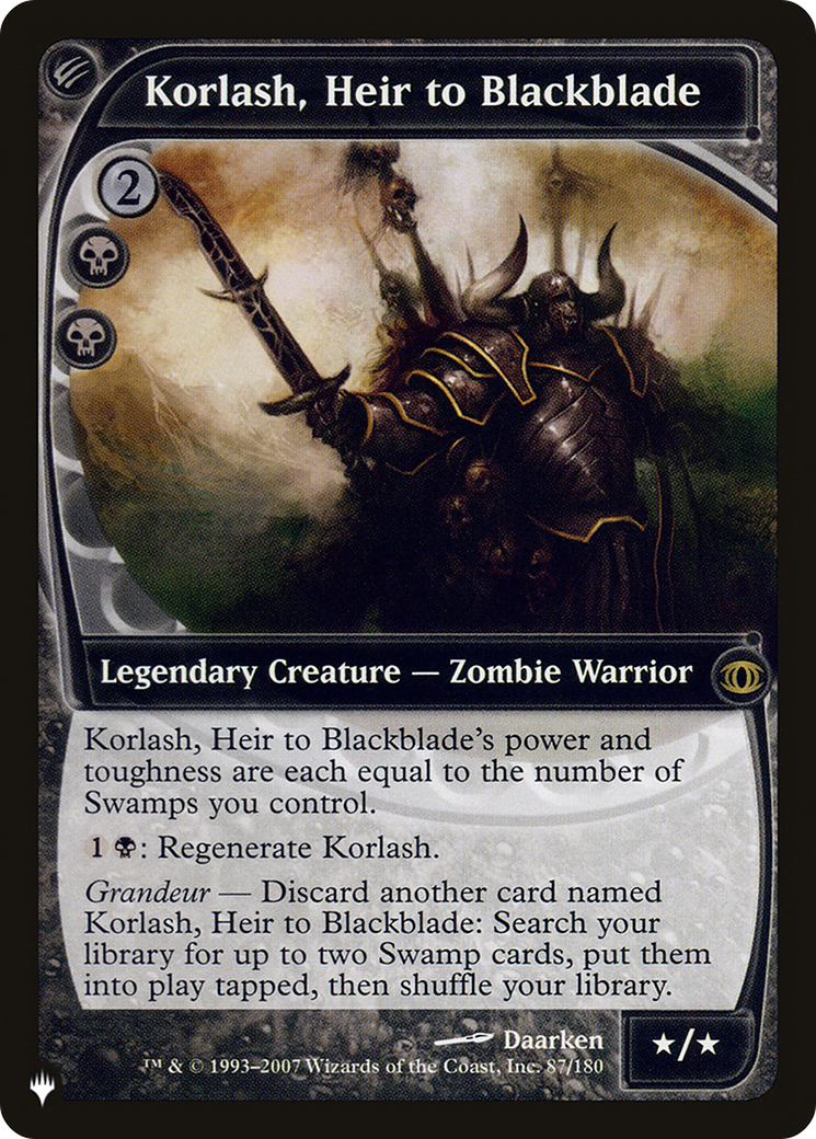 Korlash, héritier de Blackblade [La liste] 