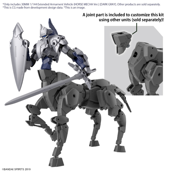 30MM 1/144 Extended Armament Vehicle (HORSE MECHA Ver.) [DARK GRAY] - Trinity Hobby