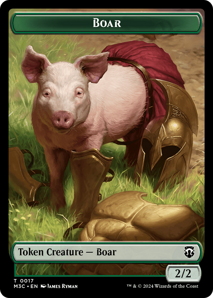 Boar (Ripple Foil) // Forest Dryad Double-Sided Token [Modern Horizons 3 Commander Tokens] - Trinity Hobby