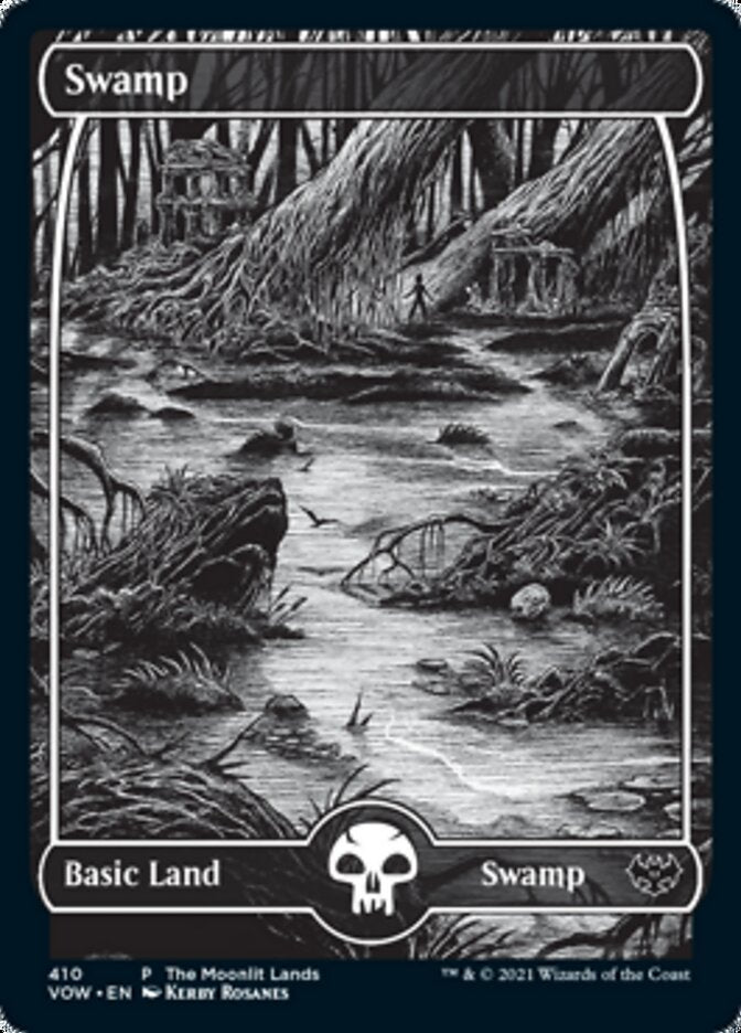Swamp (The Moonlit Lands) (Foil Etched) [Innistrad: Crimson Vow Promos] - Trinity Hobby