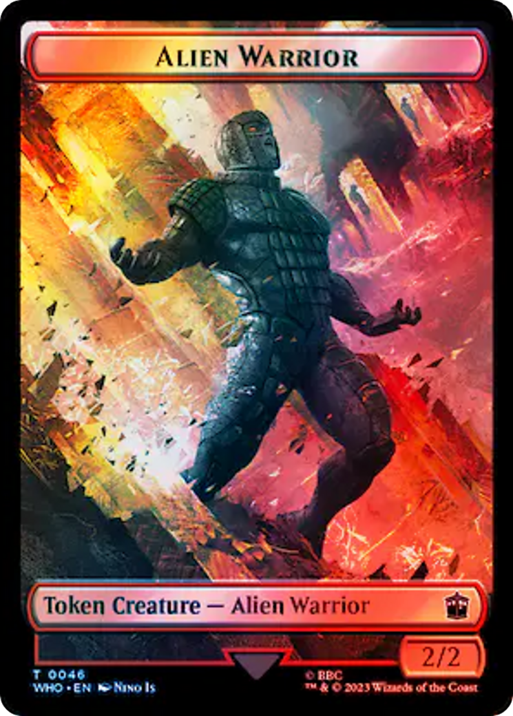 Dalek // Alien Warrior Double-Sided Token (Surge Foil) [Doctor Who Tokens] - Trinity Hobby