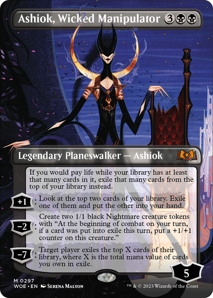 Ashiok, Wicked Manipulator (Borderless Alternate Art) [Wilds of Eldraine] - Trinity Hobby