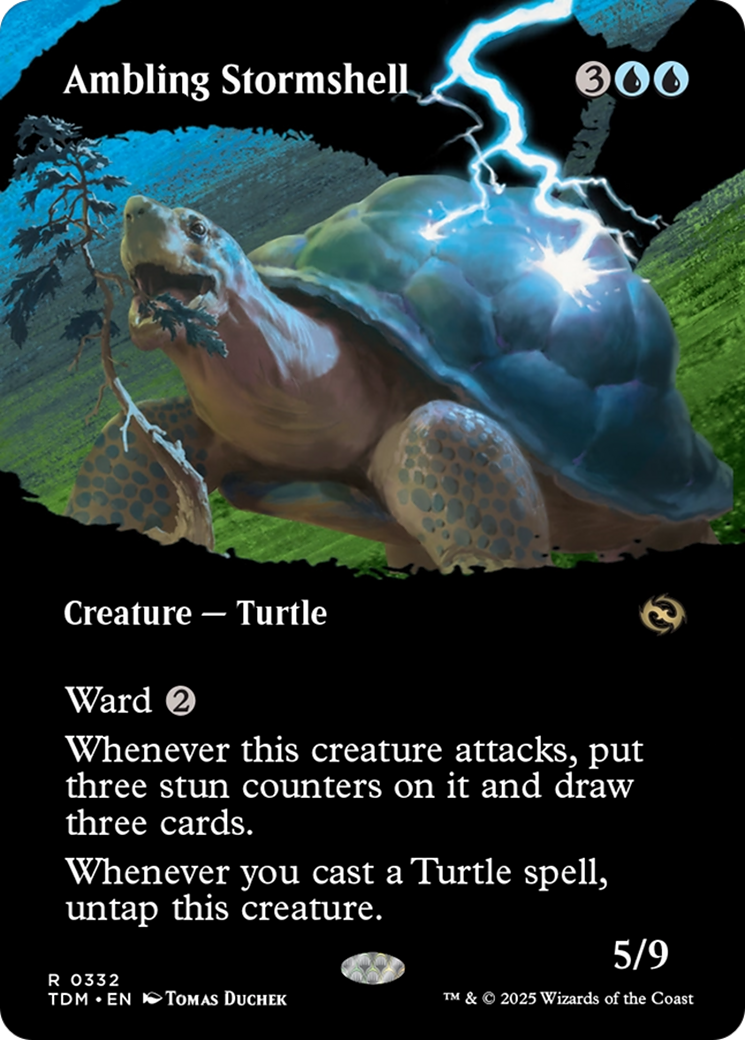 Ambling Stormshell  [Foil]  (TDM-332) - [Tarkir: Dragonstorm]: (Showcase) (Borderless) - Trinity Hobby