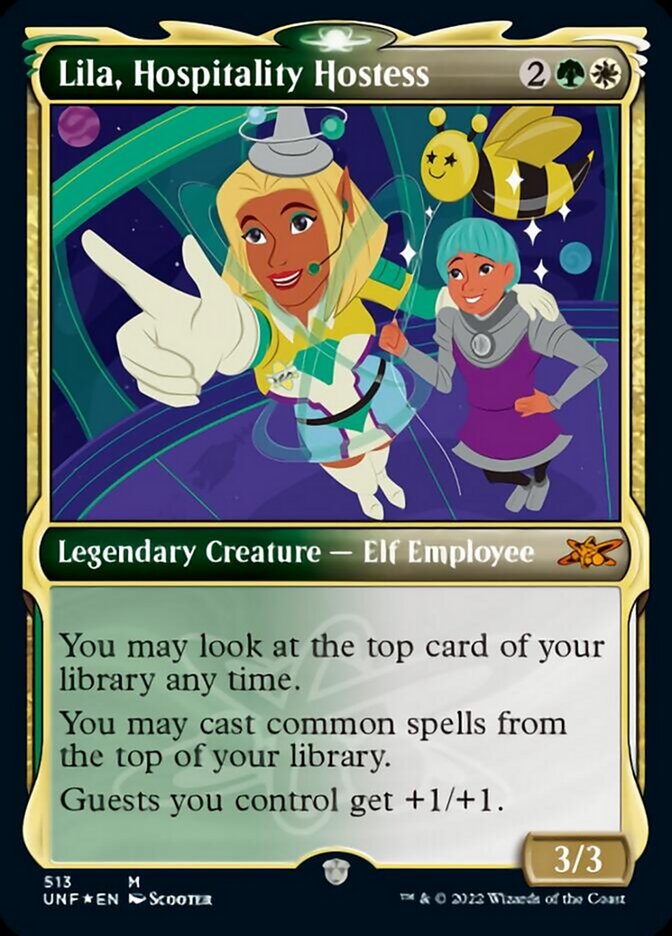 Lila, Hospitality Hostess (Showcase) (Galaxy Foil) [Unfinity] - Trinity Hobby