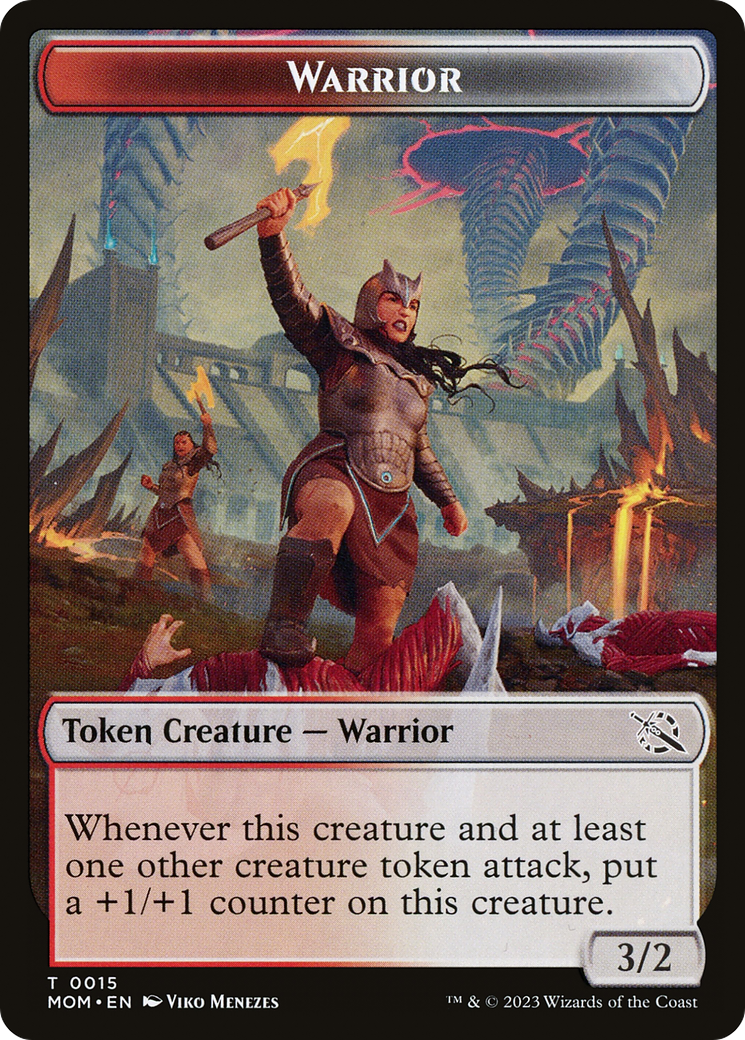 Warrior // Wrenn and Realmbreaker Emblem Double-Sided Token [March of the Machine Tokens] - Trinity Hobby