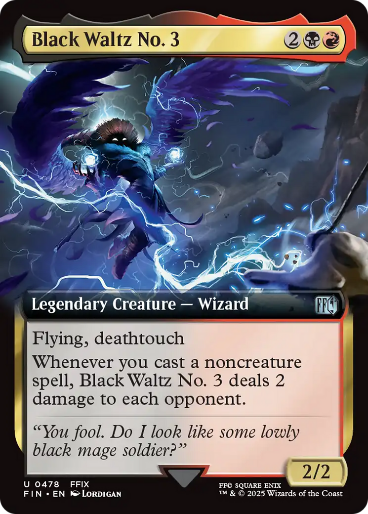 Black Waltz No. 3 (Extended Art)  [Foil]  (FIN-478) - [FINAL FANTASY]: (Extended Art) - Trinity Hobby