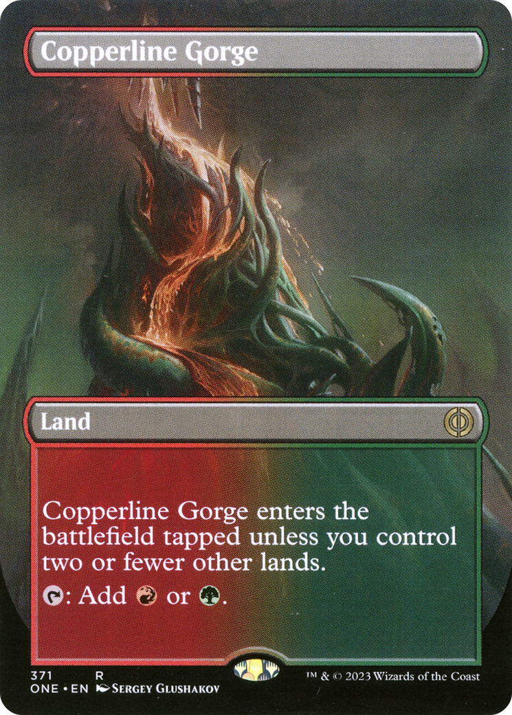 Copperline Gorge (Borderless Alternate Art) [Phyrexia: All Will Be One] - Trinity Hobby