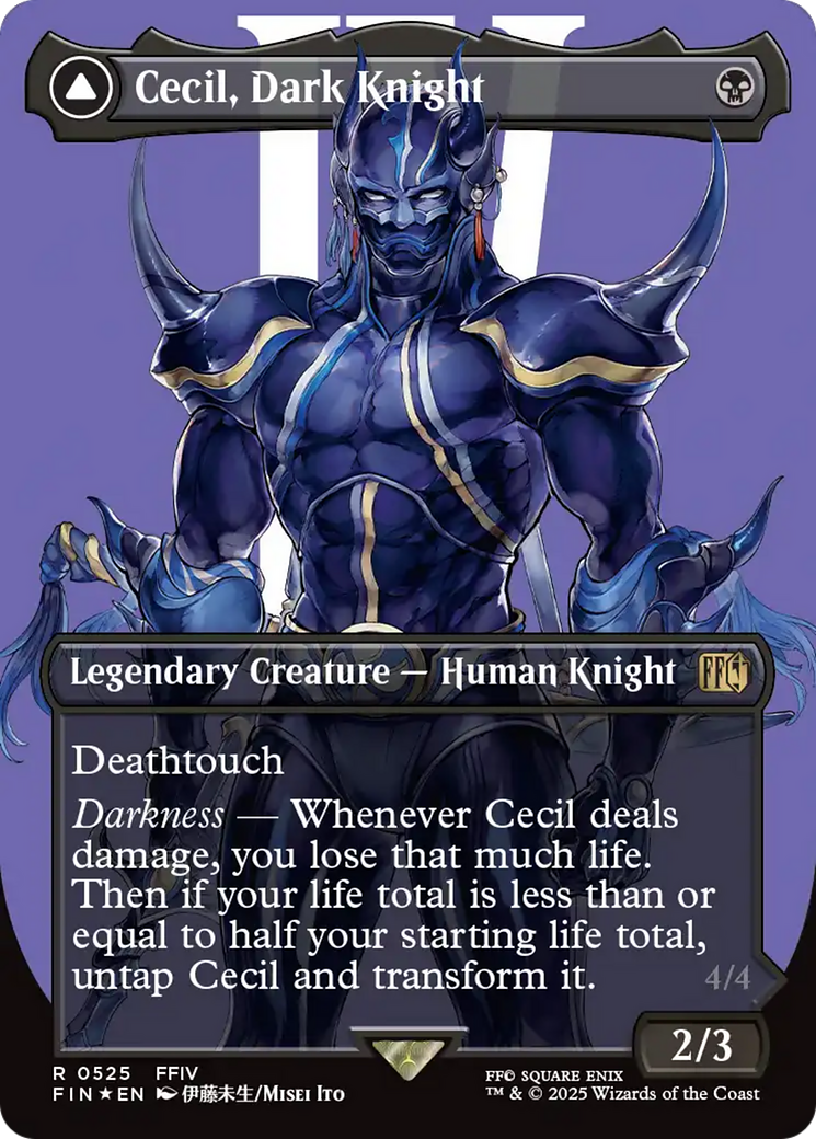 Cecil, Dark Knight // Cecil, Redeemed Paladin  [Foil]  (FIN-525) - [FINAL FANTASY] (Borderless) - Trinity Hobby