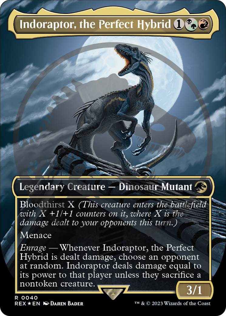 Indoraptor, the Perfect Hybrid (Emblem) (Borderless) [Jurassic World Collection Tokens] - Trinity Hobby