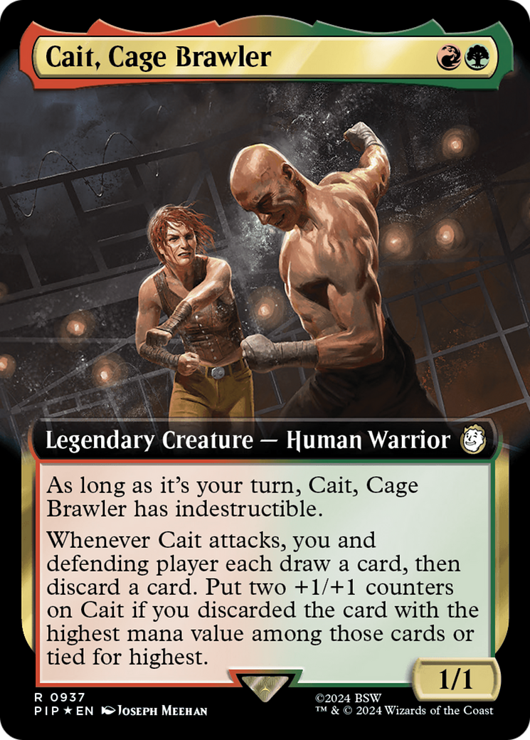 Cait, Cage Brawler (Extended Art) (Surge Foil) [Fallout] - Trinity Hobby