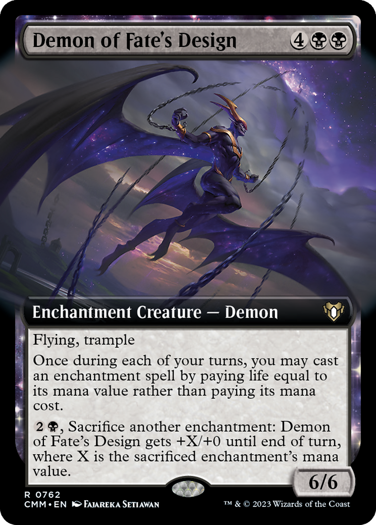 Demon of Fate's Design (Extended Art) [Commander Masters] - Trinity Hobby