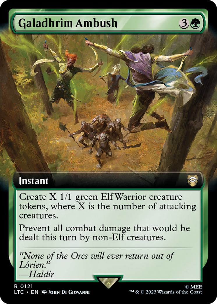 Galadhrim Ambush (LTC-121) - [Tales of Middle-earth Commander]: (Extended Art) Foil - Trinity Hobby