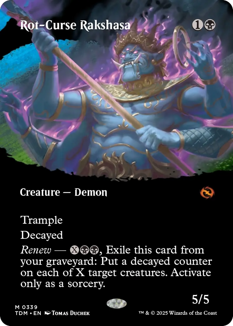 Rot-Curse Rakshasa  (TDM-339) - [Tarkir: Dragonstorm]: (Showcase) (Borderless) - Trinity Hobby