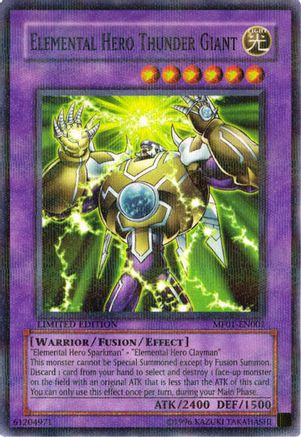 Elemental Hero Thunder Giant [MF01-EN001] - Mattel Action Figure Promos: Series 1 Limited - Parallel Rare - Trinity Hobby