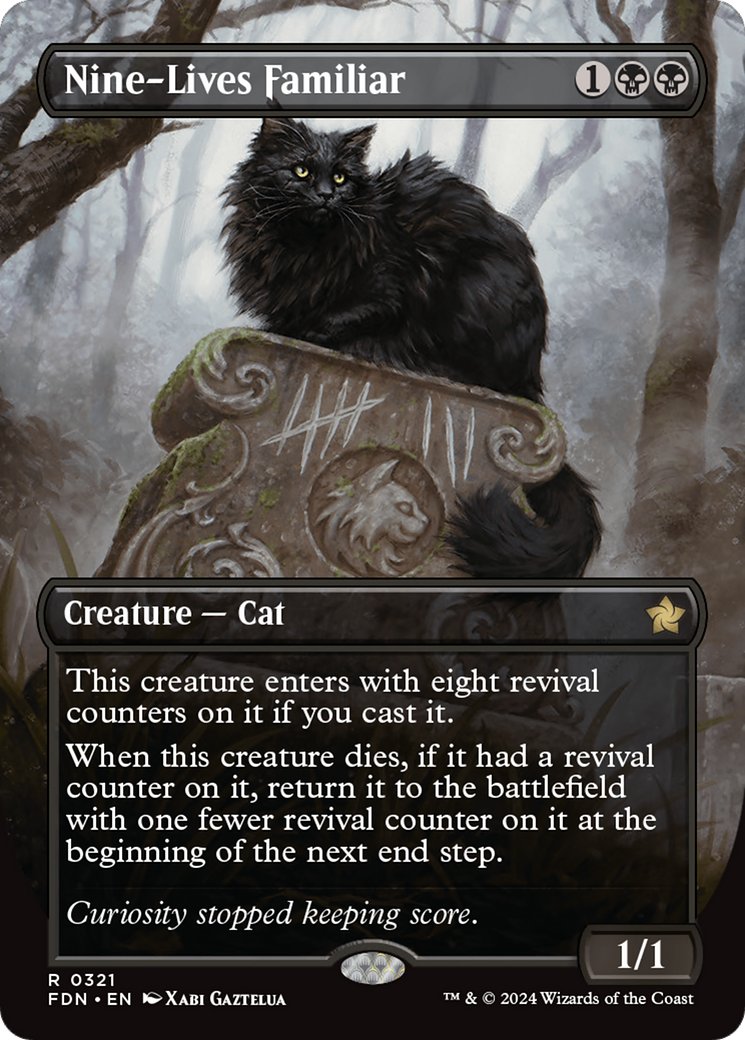 Nine-Lives Familiar (Borderless) [Foundations] - Trinity Hobby
