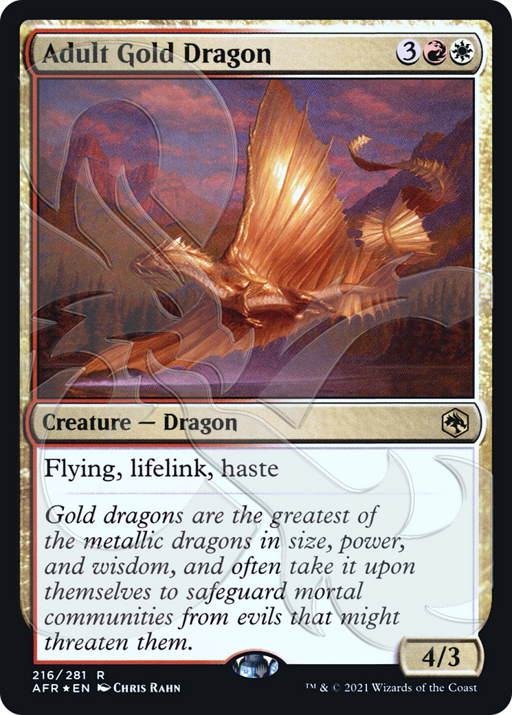 Adult Gold Dragon (Ampersand Promo) [Dungeons & Dragons: Adventures in the Forgotten Realms Promos] - Trinity Hobby