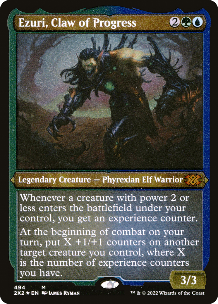 Ezuri, Claw of Progress (Foil Etched)  [Foil]  (2X2-494) - [Double Masters 2022] - Trinity Hobby