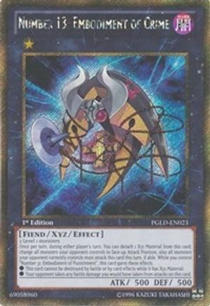 Number 13: Embodiment of Crime [PGLD-EN023] Gold Secret Rare - Trinity Hobby