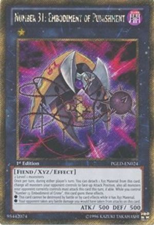 Number 31: Embodiment of Punishment [PGLD-EN024] Gold Secret Rare - Trinity Hobby