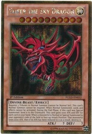 Slifer the Sky Dragon [PGLD-EN032] Gold Secret Rare - Trinity Hobby