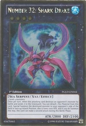 Number 32: Shark Drake [PGLD-EN044] Gold Rare - Trinity Hobby